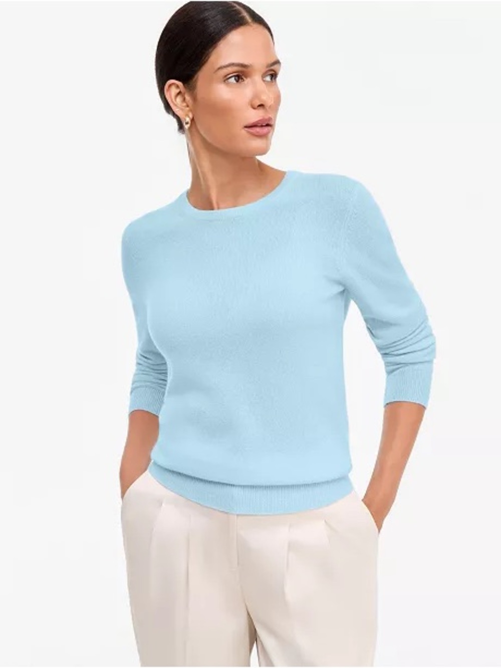 Charter Club Luxury 100% Cashmere Crewneck Sweater Blue M women’s